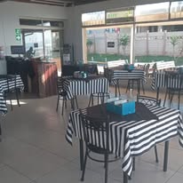 Indoor seating area at Orcas Beach Pub & Grill