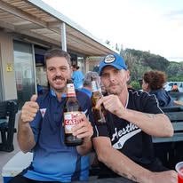 Guests enjoying drinks at Orcas Beach Pub & Grill